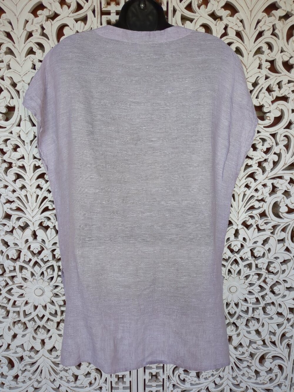 S Jones New York Light Purple Button Up Sleeveless Tunic Top - Picture 3 of 7